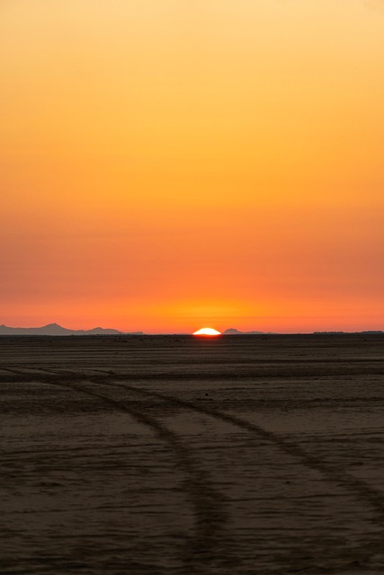 Sunrise over a desert landscape